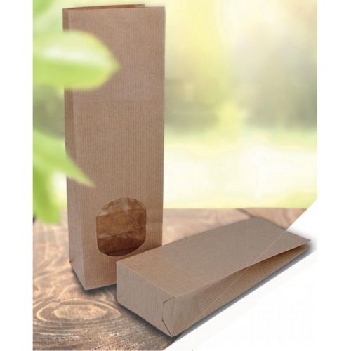 Emballage kraft à fond plat avec fenêtre de visualisation